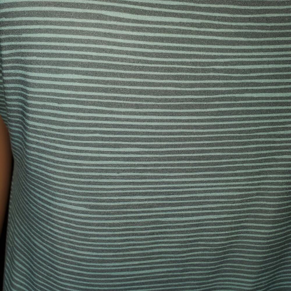 prAna Skypath Dress M Teal Gray Stripe Built In Bra Midi Active Outdooor - Picture 3 of 10